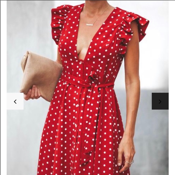 Vici Dresses & Skirts - Vici Polka Dot Ruffle Sleeve Maxi Dress